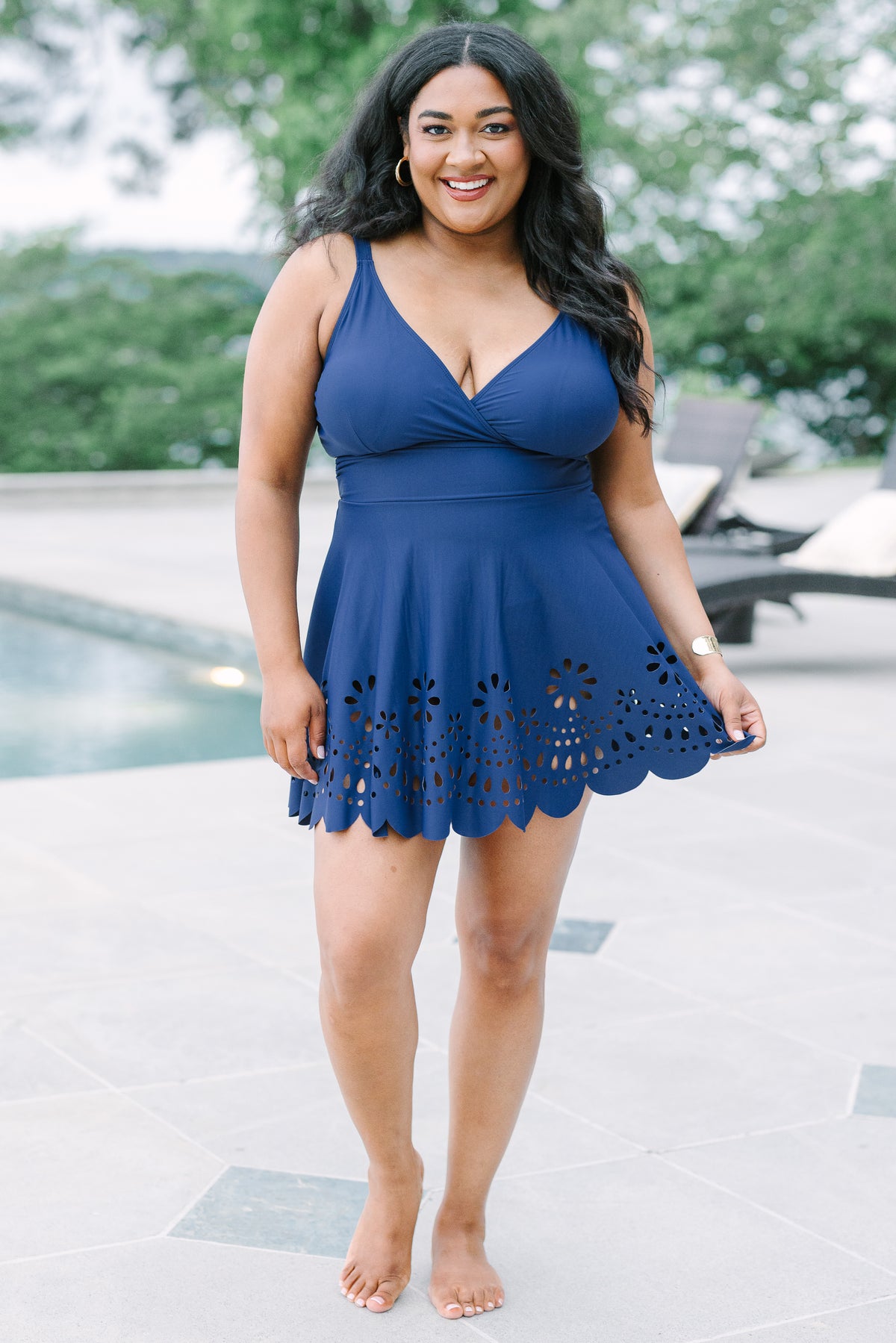 Women's Off The Coast Swim Dress, Blue