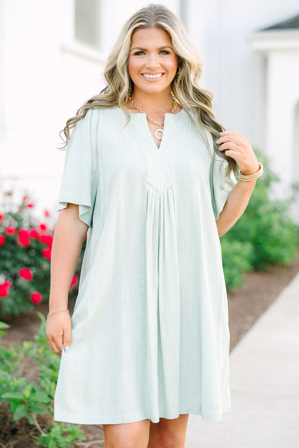 Women's Off The Edge Dress, Sage | Size: 1X By Chic Soul Women's Off The Edge Dress, Sage | Size: 1X By Chic Soul