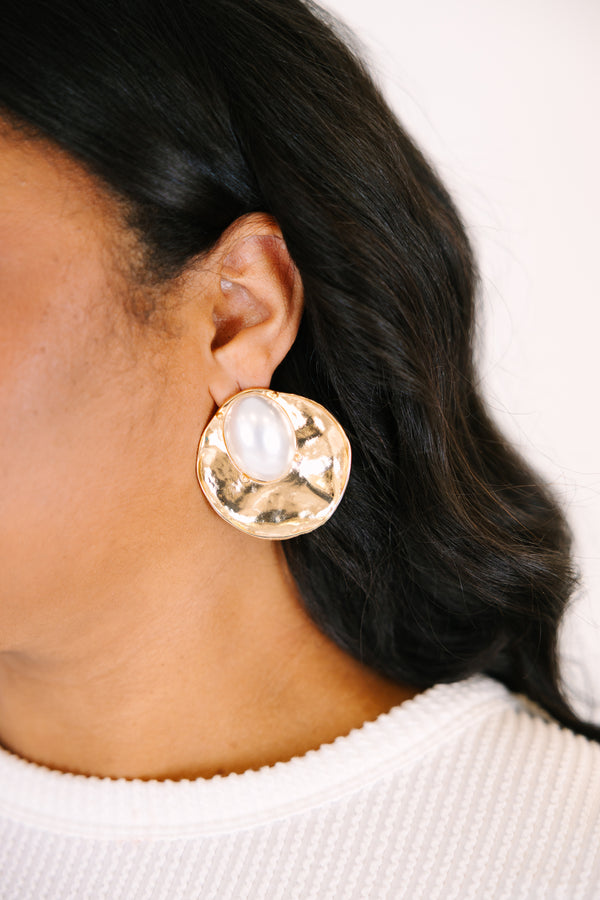 Chic Soul plus size clothing, gold clip hoops with a oblong shape 