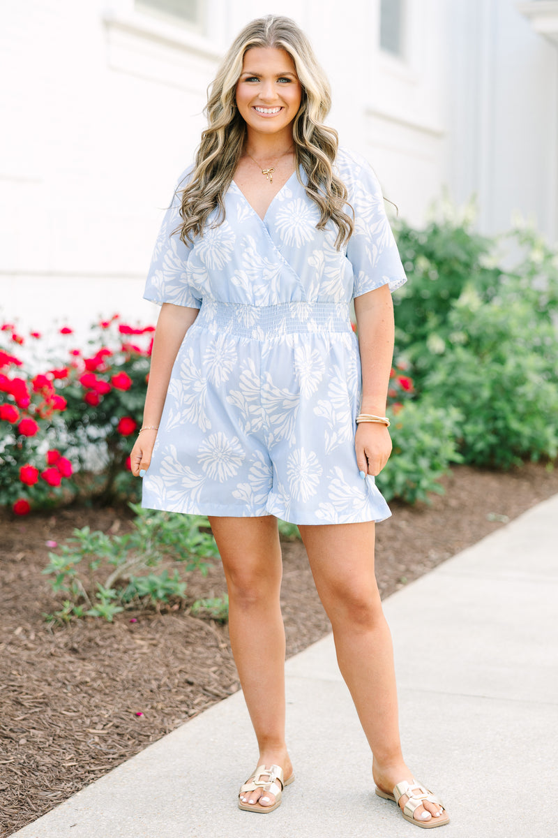 Women's Porch Swing At Sunset Romper, Blue
