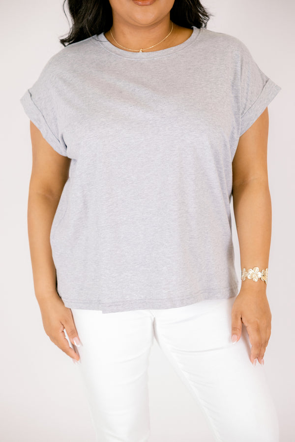 Pretty Please Tee, Heather Grey