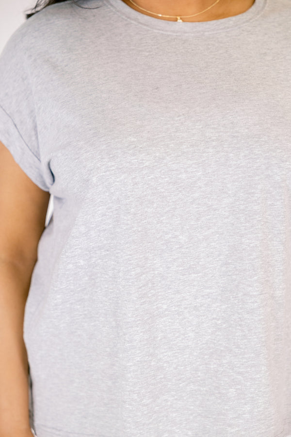 Pretty Please Tee, Heather Grey