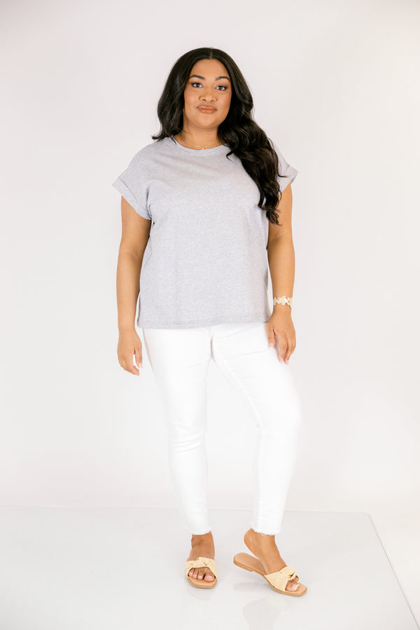 Pretty Please Tee, Heather Grey