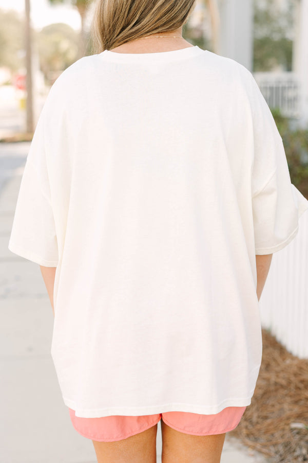 Chic Soul plus size clothing, white oversized tee with 