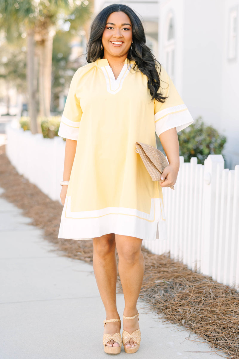 plus size yellow mini dress Simple Joys Dress, Yellow – Chic Soul