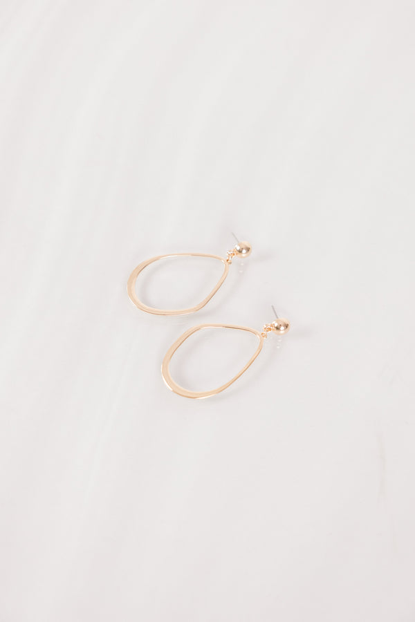Chic Soul plus size clothing, gold teardrop outline earrings