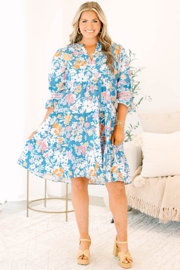 blue floral plus size dress Women's Sands Of Life Dress, Blue