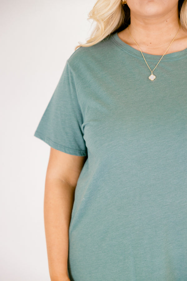 String of Luck Tee, Heather Ash Jade