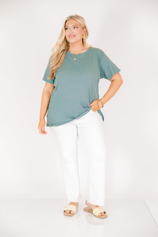 String of Luck Tee, Heather Ash Jade