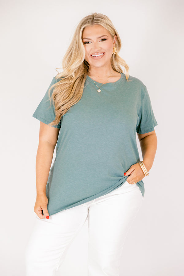 String of Luck Tee, Heather Ash Jade