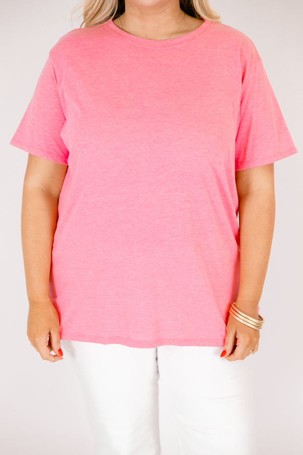 String of Luck Tee, Heather Fuchsia