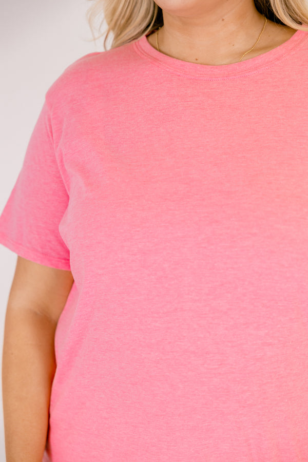 String of Luck Tee, Heather Fuchsia