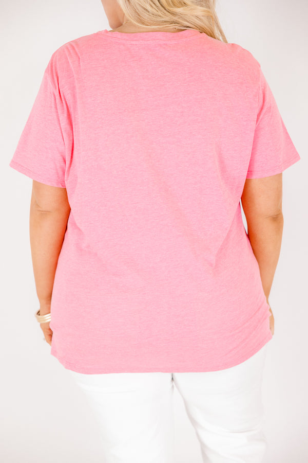 String of Luck Tee, Heather Fuchsia