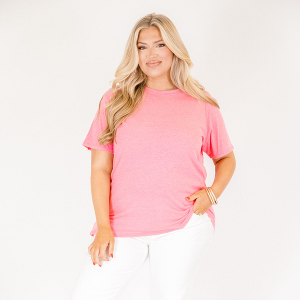 String of Luck Tee, Heather Fuchsia