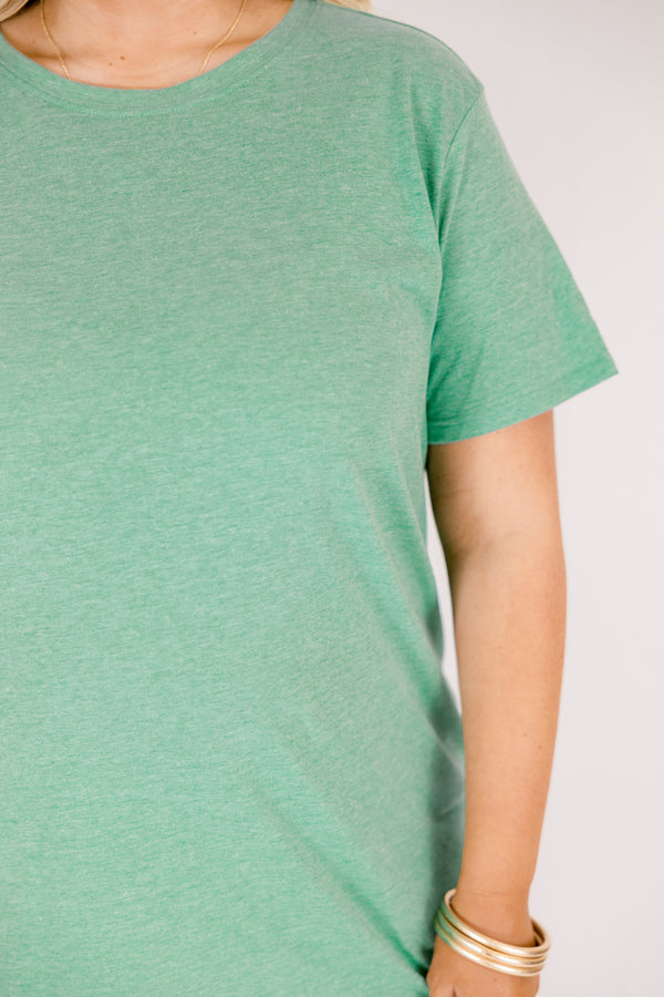 String of Luck Tee, Heather Kelly Green