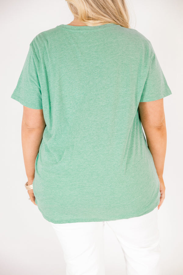 String of Luck Tee, Heather Kelly Green