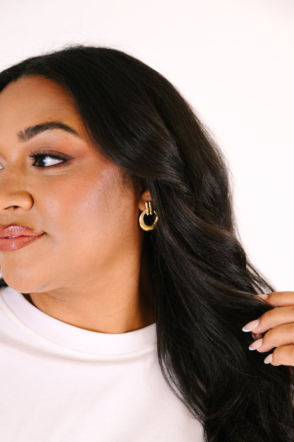 Chic Soul plus size clothing, chunky gold layered dangle earrings