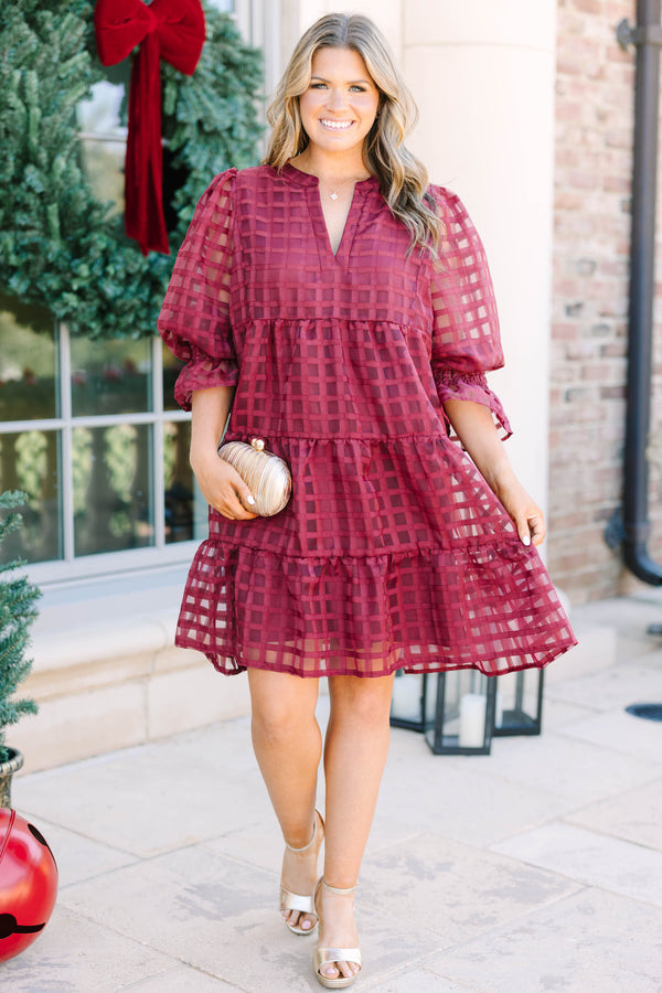 Such A Gift Dress, Burgundy