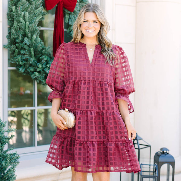 Such A Gift Dress, Burgundy