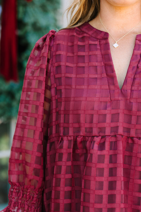 Such A Gift Dress, Burgundy