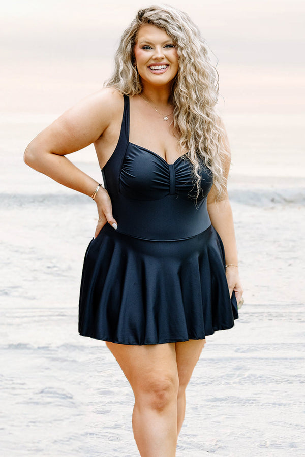 Chic Soul plus size clothing, black swim dress