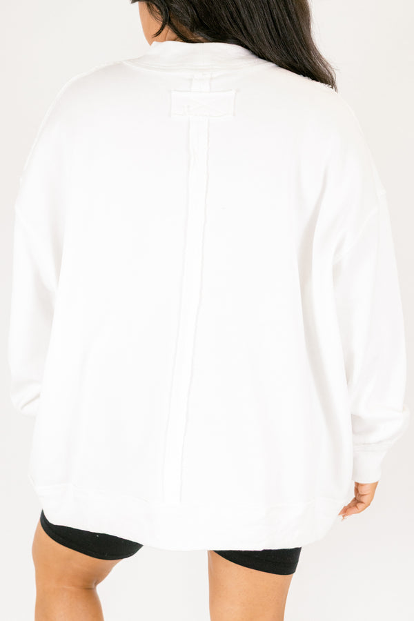 Chic Soul plus size clothing, off white long sleeve mockneck with TX block leopard print letters