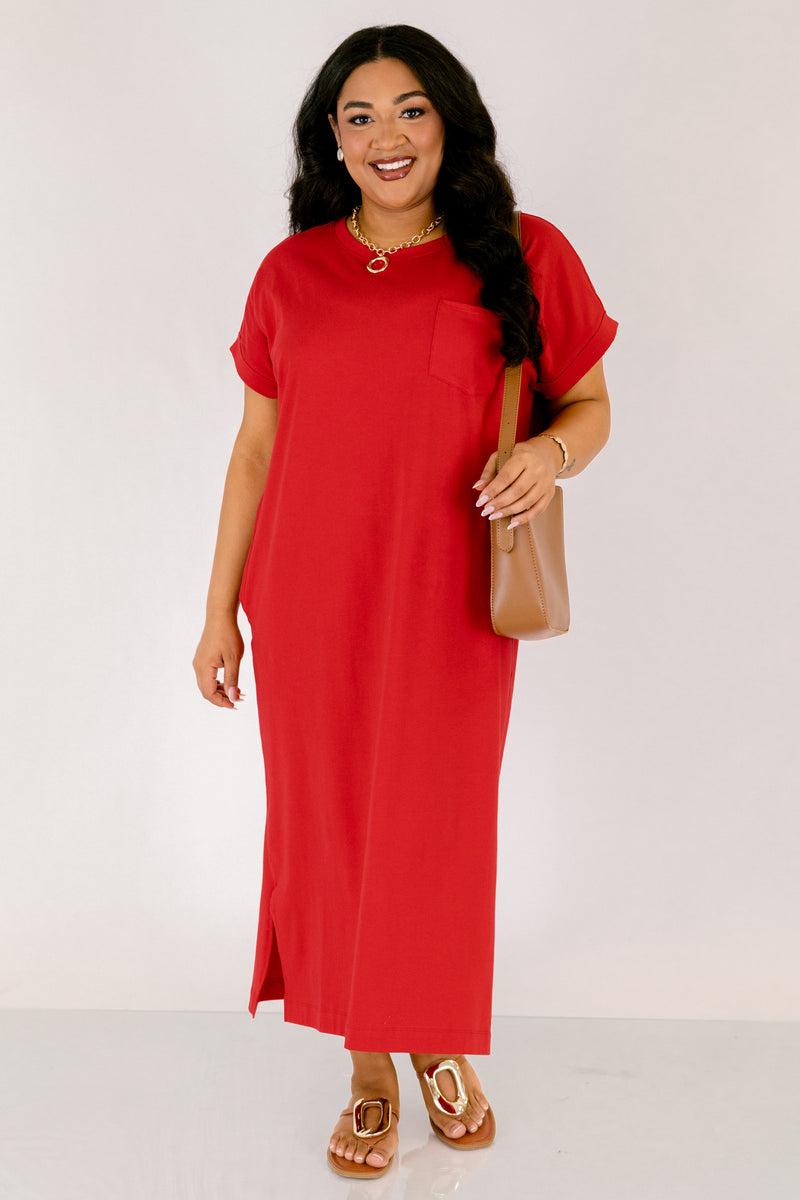 ruby red casual dress The Done Deal Dress, Ruby Red – Chic Soul