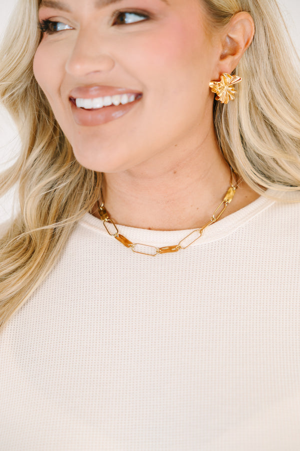 Chic Soul plus size clothing, gold paperclip chain necklace