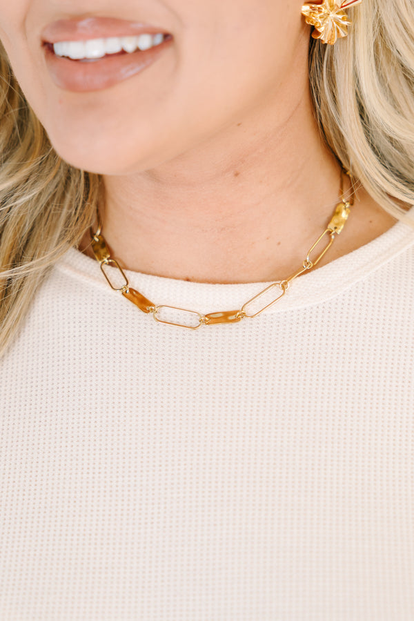 Chic Soul plus size clothing, gold paperclip chain necklace