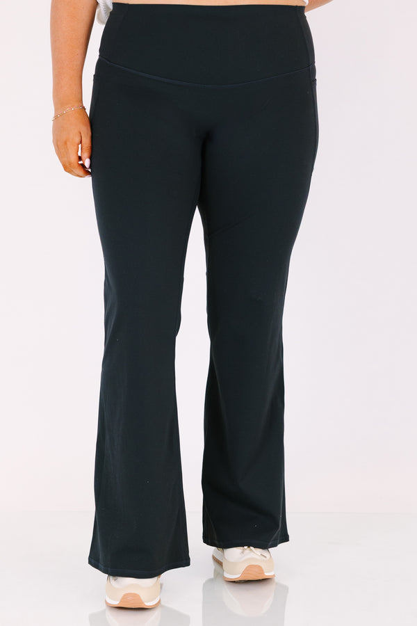 Chic Soul plus size clothing, black flare athletic leggings