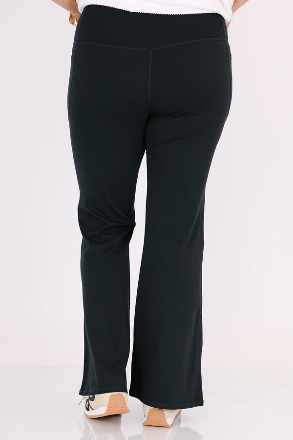 Chic Soul plus size clothing, black flare athletic leggings
