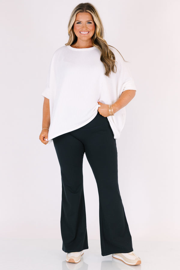 Chic Soul plus size clothing, black flare athletic leggings