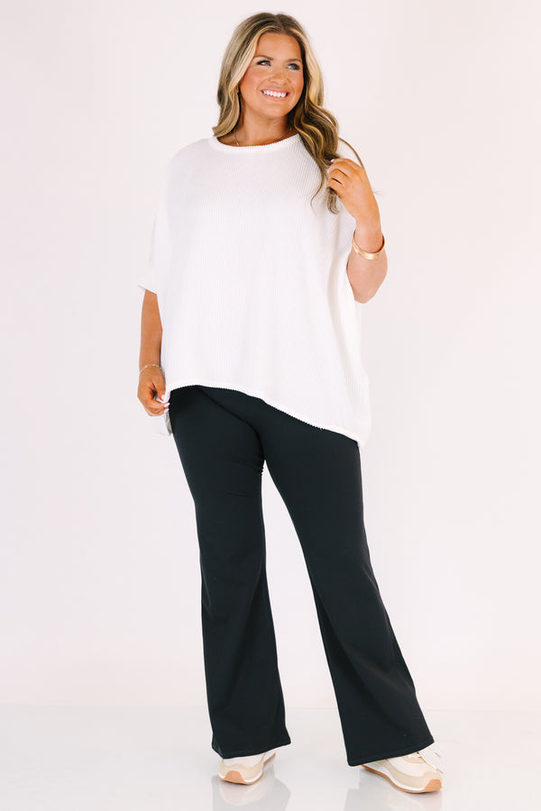Chic Soul plus size clothing, black flare athletic leggings