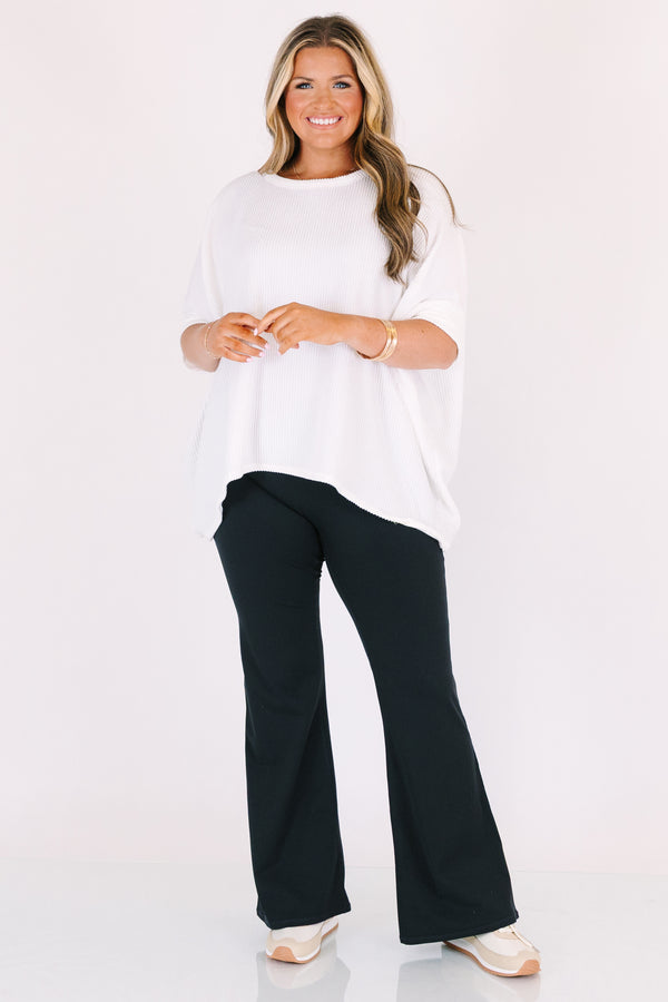 Chic Soul plus size clothing, black flare athletic leggings