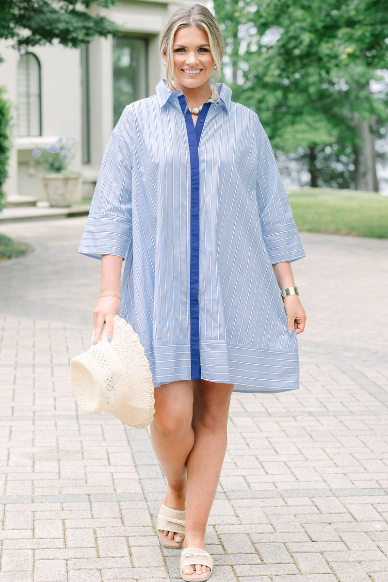 plus size blue and white striped dress Women's The Right Impression Dress, Womens Short Sleeve Blue Color:Pink White MerchFabric:SEQUIN KNIT Perry Ellis Men's Slim