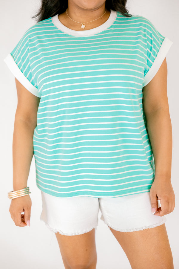 The Savannah Stroll Striped Tee, Mint