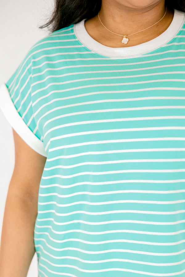 The Savannah Stroll Striped Tee, Mint