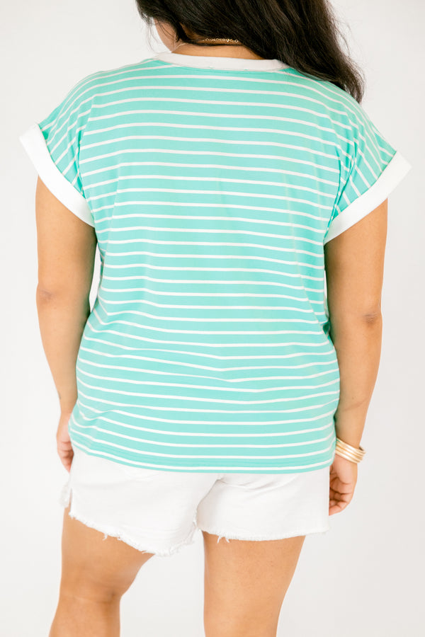 The Savannah Stroll Striped Tee, Mint