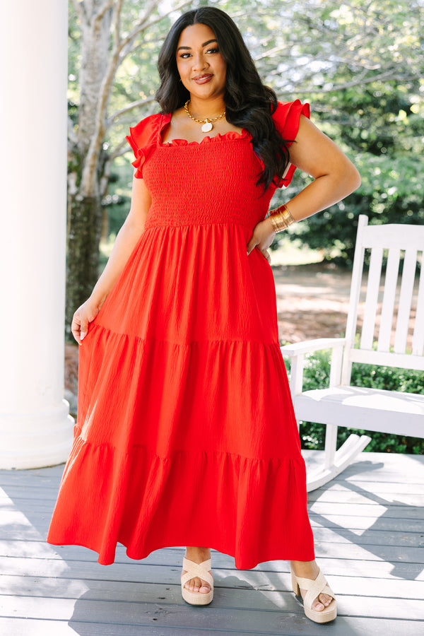 Women's The Wildflower's Song Maxi Dress, Red | Size: 2X By Chic Soul Women's The Wildflower's Song Maxi Dress, Red | Size: 2X By Chic Soul