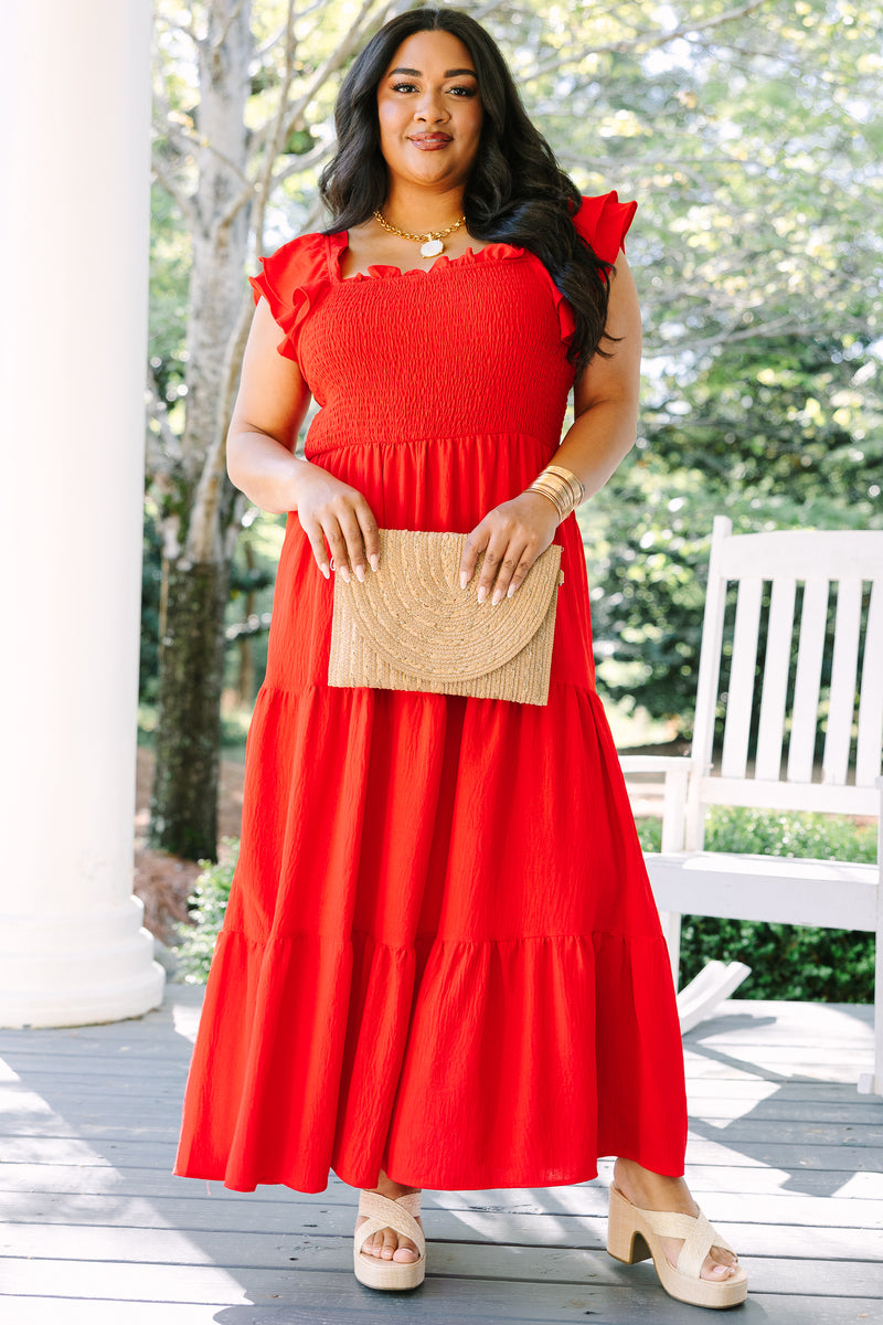 Women's The Wildflower's Song Maxi Dress, Red | Size: 2X By Chic Soul Women's The Wildflower's Song Maxi Dress, Red | Size: 2X By Chic Soul