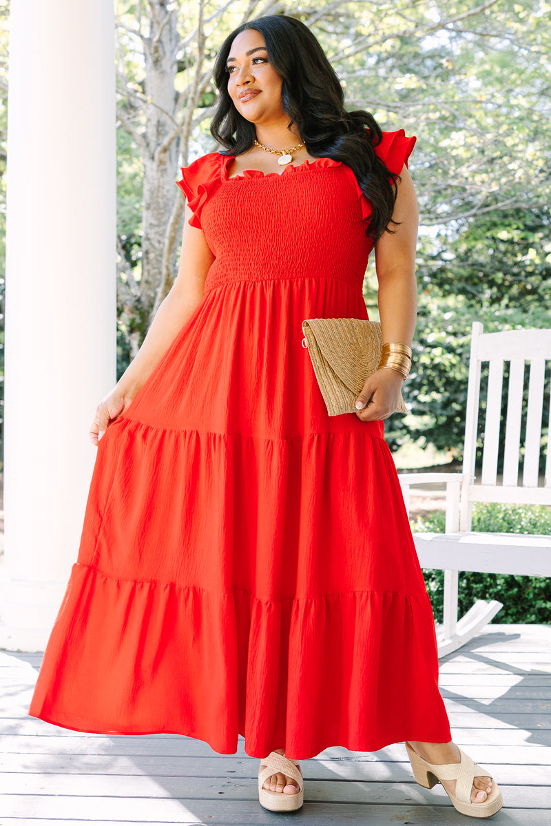The Wildflower's Song Maxi Dress, Red Chic Soul The Wildflower's Song Maxi Dress, Red Chic Soul