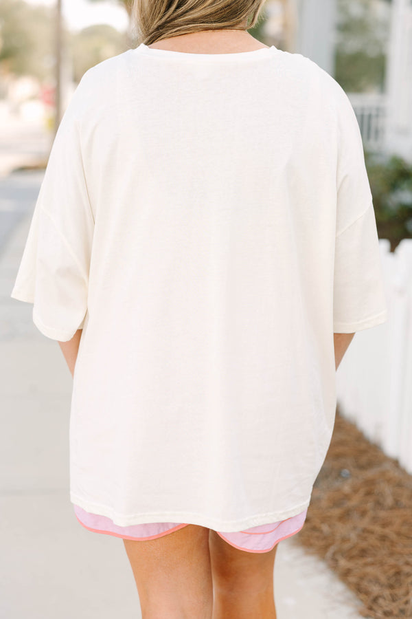 Chic Soul plus size clothing, white oversized tee with 