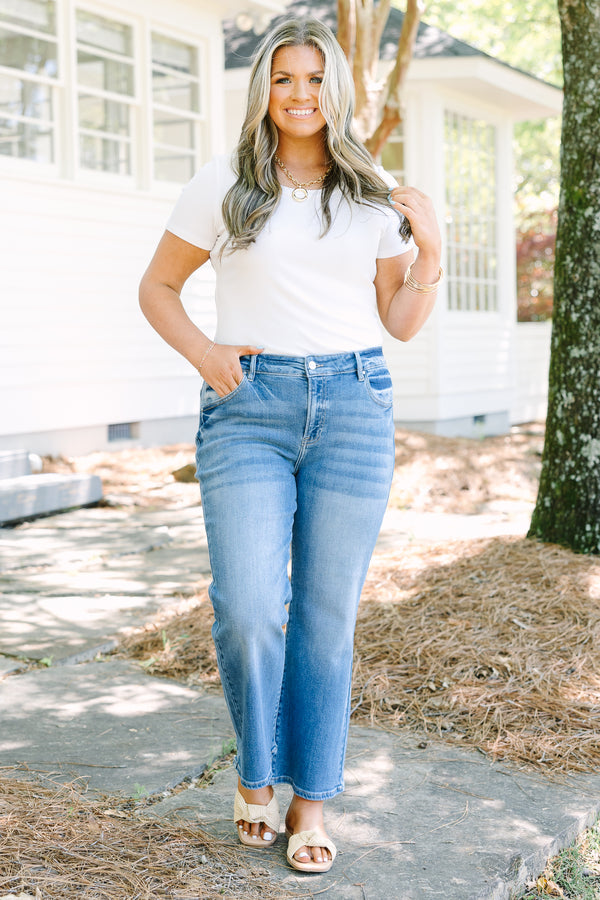 chic Soul plus size clothing, medium wash flair leg blue jeans 