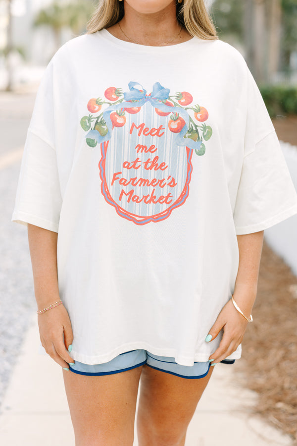 Chic Soul plus size clothing, ivory short sleeve graphic tee with the saying 