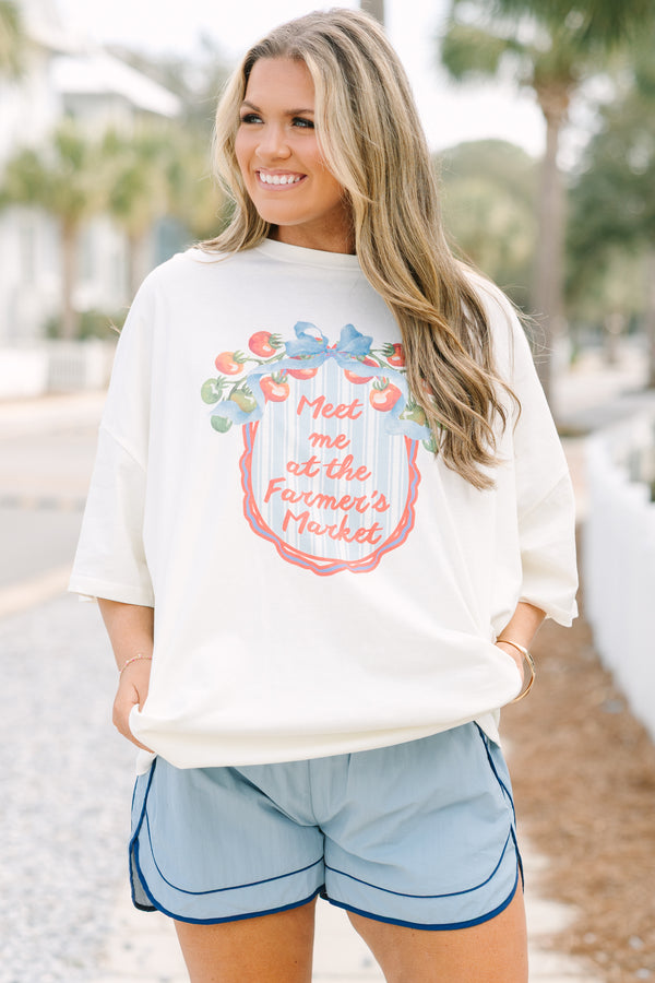 Chic Soul plus size clothing, ivory short sleeve graphic tee with the saying 