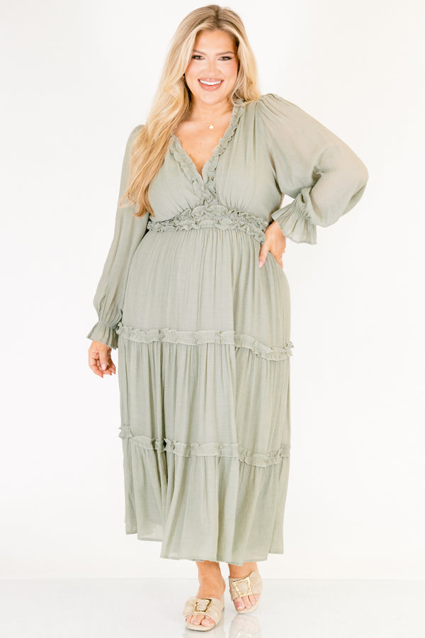 Vivid Palms Dress, Sage Chic Soul Vivid Palms Dress, Sage Chic Soul