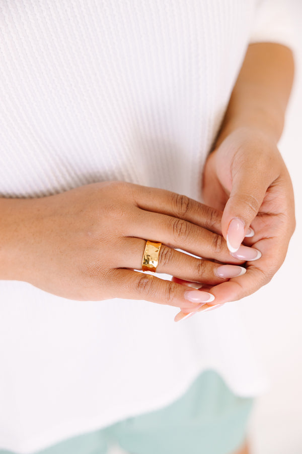 Chic Soul plus size clothing, thick gold open ring 