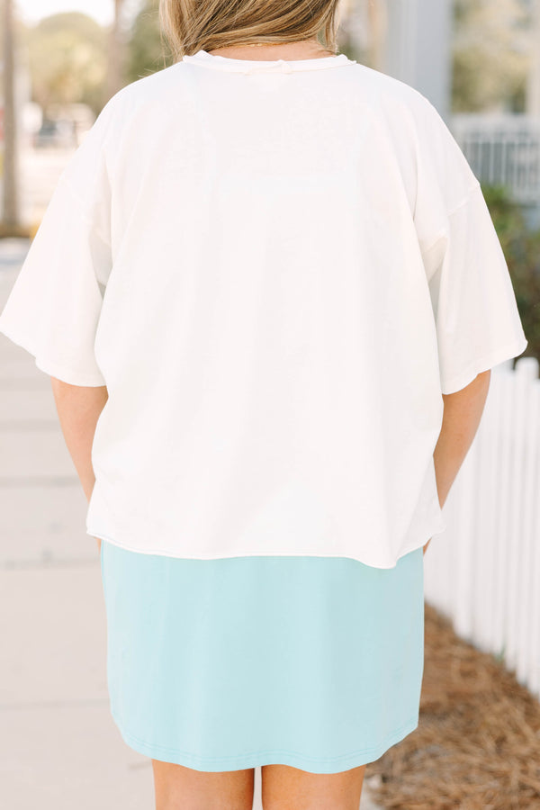 Chic Soul plus size clothing, white cropped tee with 