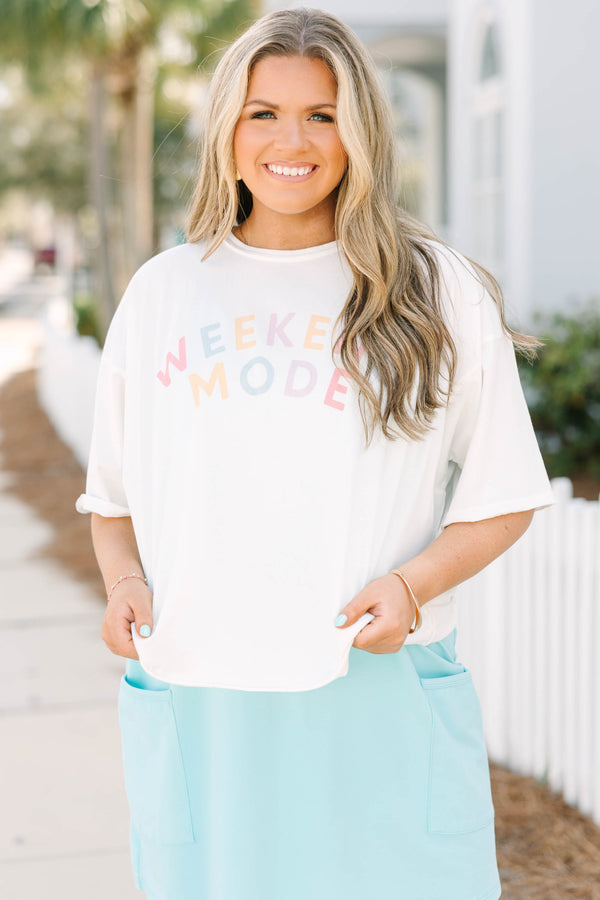 Chic Soul plus size clothing, white cropped tee with 