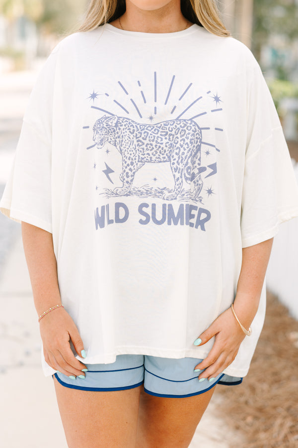 Chic Soul plus size clothing, ivory short sleeve graphic tee with the saying 